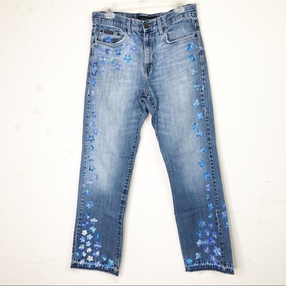 Calvin Klein Highwaisted Handpainted Jeans - Picture 1 of 13